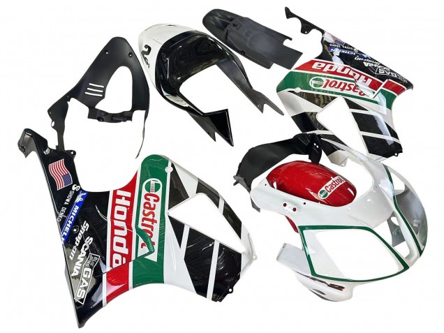 Erschwingliche Honda VTR1000 Motorrad Verkleidung 2000-2006 - Weiss Rot Grun Glanzendes Schwarz Castrol