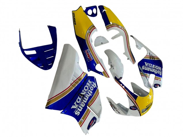 Erschwingliche Honda NSR250 Motorrad Verkleidung 1994-1996 - Weiss Blau Gelb Gold Rothmans
