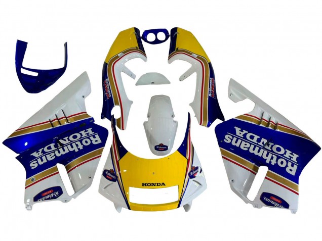 Erschwingliche Honda NSR250 Motorrad Verkleidung 1994-1996 - Weiss Blau Gelb Gold Rothmans