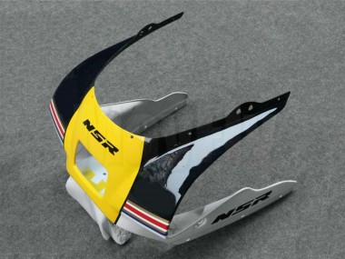 Erschwingliche Honda NSR250R Motorrad Verkleidung 1988-1989 - Weiss Gelb Gold Glanzendes Schwarz