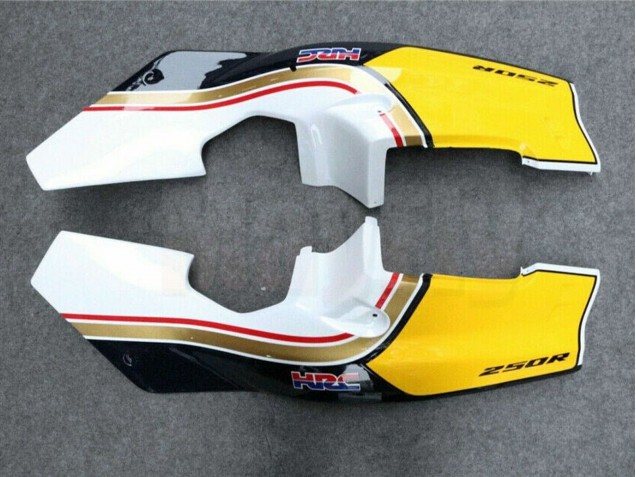 Erschwingliche Honda NSR250R Motorrad Verkleidung 1988-1989 - Weiss Gelb Gold Glanzendes Schwarz