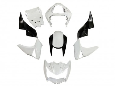 Erschwingliche Kawasaki Z1000 Motorrad Verkleidung 2003-2006 - Weiss Glanzendes Schwarz