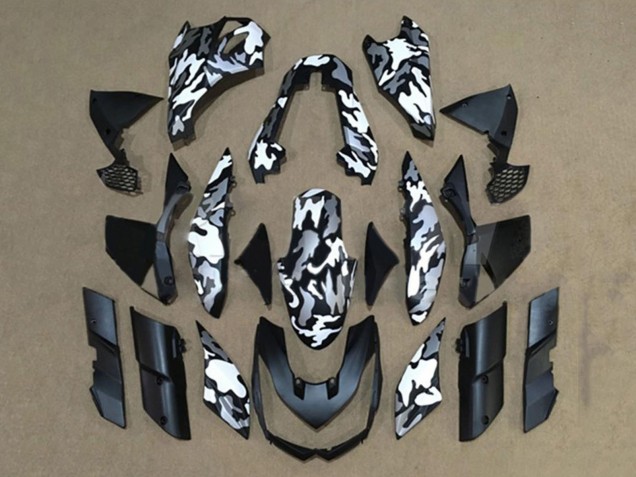 Erschwingliche Kawasaki Z1000 Motorrad Verkleidung 2010-2013 - Schwarz Weiss Camouflage
