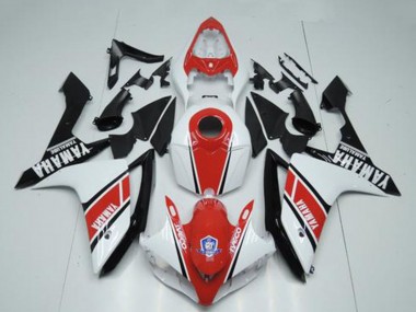 Erschwingliche Yamaha YZF R1 Motorrad Verkleidung 2007-2008 - Weiss Rot Glanzendes Schwarz