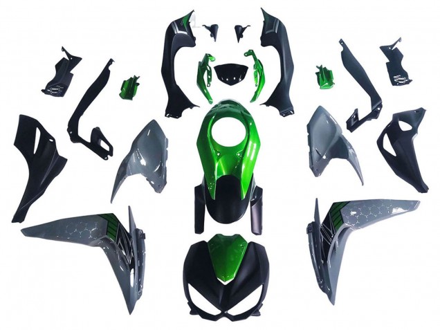 Erschwingliche Kawasaki Z1000 Motorrad Verkleidung 2014-2019 - Schwarz Grun Grau