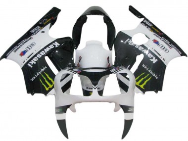 Erschwingliche Kawasaki ZX12R Motorrad Verkleidung 2000-2001 - Weiss Schwarz Gelb Elf Monster