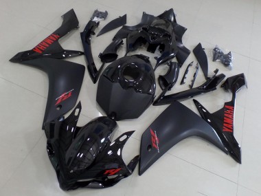 Erschwingliche Yamaha YZF R1 Motorrad Verkleidung 2007-2008 - Glanzendes Schwarz Matt Schwarz Rot