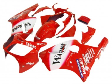 Erschwingliche Kawasaki ZX12R Motorrad Verkleidung 2000-2001 - Rot Weiss Schwarz West