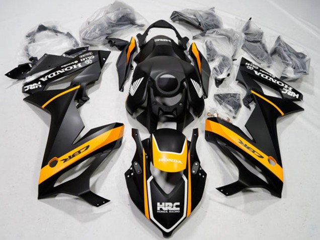 Erschwingliche Honda CBR650R Motorrad Verkleidung 2019-2020 - Matt Schwarz Gelb Weiss