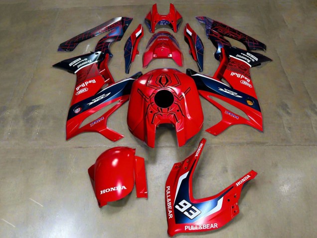 Erschwingliche Honda CBR650R Motorrad Verkleidung 2019-2020 - Rot Weiss Dunkel Blau HRC Pull&Bear 93