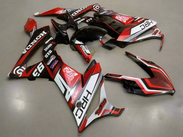 Erschwingliche Honda CBR650R Motorrad Verkleidung 2019-2020 - Weiss Rot Glanzendes Schwarz HRC