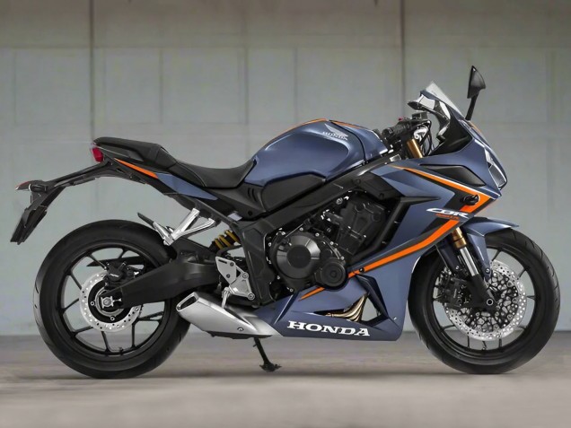 Erschwingliche Honda CBR650R Motorrad Verkleidung 2019-2020 - Glanzendes Dunkel Blau Orange Schwarz