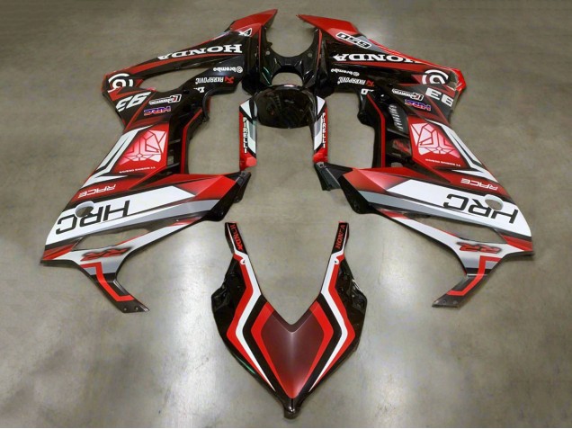 Erschwingliche Honda CBR650R Motorrad Verkleidung 2021-2023 - Weiss Rot Glanzendes Schwarz HRC