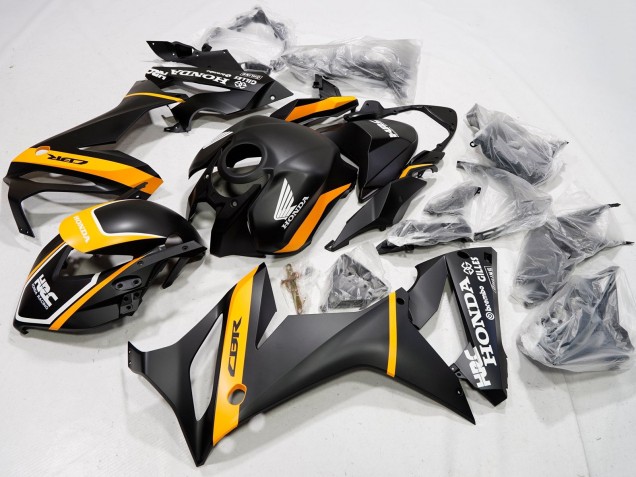 Erschwingliche Honda CBR650R Motorrad Verkleidung 2021-2023 - Matt Schwarz Gelb HRC