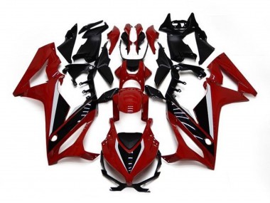 Erschwingliche Honda CBR650R Motorrad Verkleidung 2021-2023 - Kastanienbraun Rot Glanzendes Schwarz