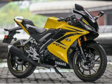 Erschwingliche Yamaha YZF R15 Motorrad Verkleidung 2018-2024 - Gelb Schwarz