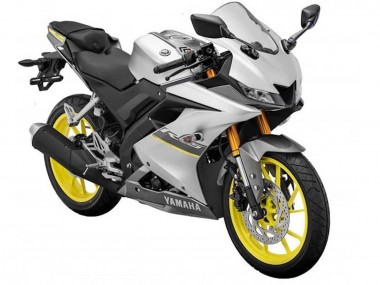 Erschwingliche Yamaha YZF R15 Motorrad Verkleidung 2018-2024 - Matt Silber Gelb