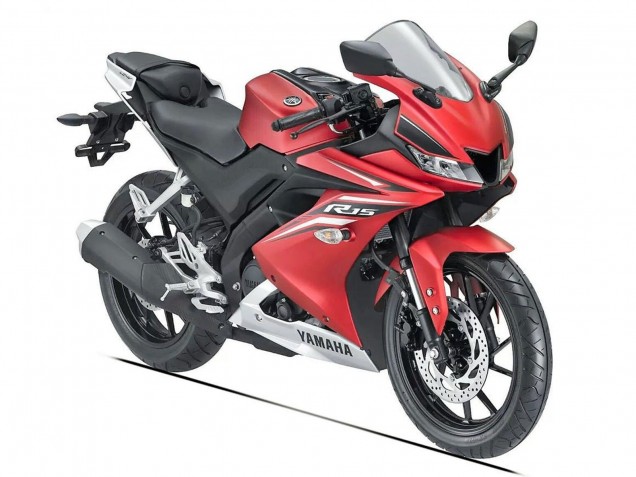 Erschwingliche Yamaha YZF R15 Motorrad Verkleidung 2018-2024 - Matt Rot Schwarz