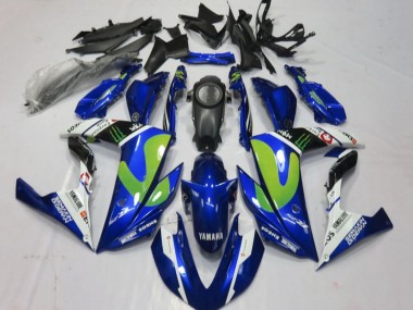 Erschwingliche Yamaha YZF R3/R25 Motorrad Verkleidung 2015-2018 - Blau Weiss Schwarz Grun Monster
