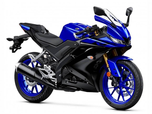 Erschwingliche Yamaha YZF R125 Motorrad Verkleidung 2019-2024 - Blau Matt Schwarz