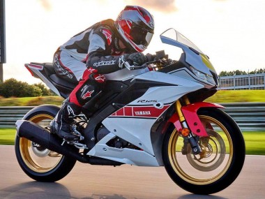 Erschwingliche Yamaha YZF R125 Motorrad Verkleidung 2019-2024 - Weiss Rot Gelb