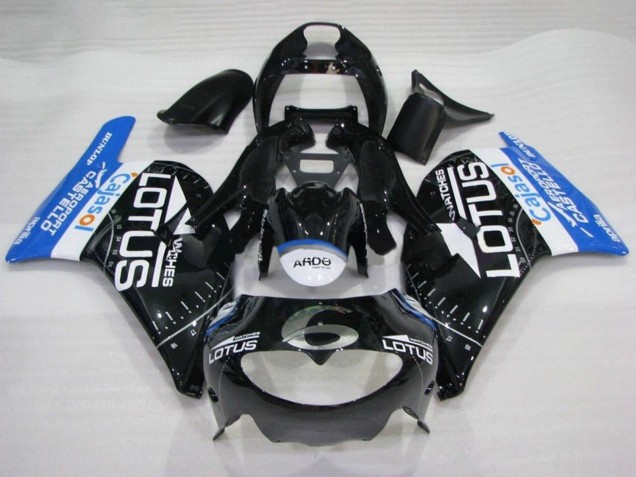 Erschwingliche Aprilia RS250 Motorrad Verkleidung 1995-1997 - Glanzendes Schwarz Weiss Blau Lotus