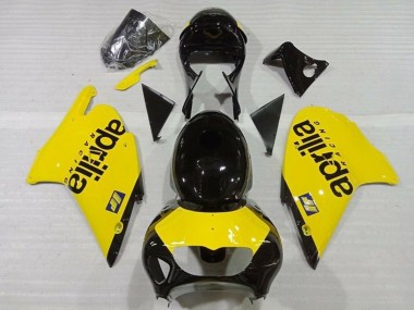 Erschwingliche Aprilia RS250 Motorrad Verkleidung 1999-2004 - Gelb Glanzendes Schwarz