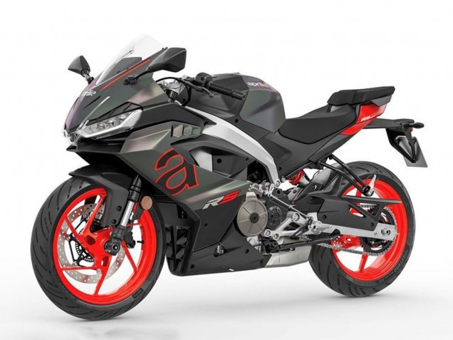 Erschwingliche Aprilia RS457 Motorrad Verkleidung 2024-2025 - Matt Schwarz Grau Rot