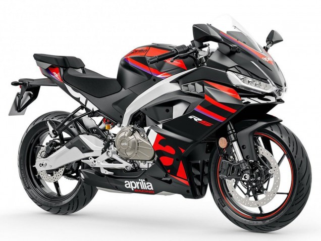 Erschwingliche Aprilia RS457 Motorrad Verkleidung 2024-2025 - Matt Schwarz Rot