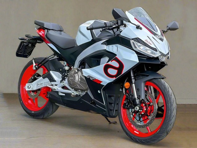 Erschwingliche Aprilia RS457 Motorrad Verkleidung 2024-2025 - Weiss Schwarz Rot