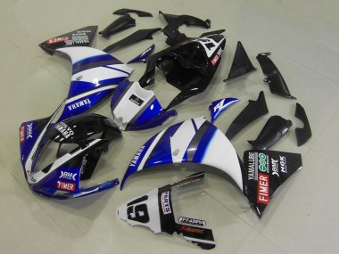 Erschwingliche Yamaha YZF R1 Motorrad Verkleidung 2009-2011 - Weiss Blau Schwarz Fimer Yamalube