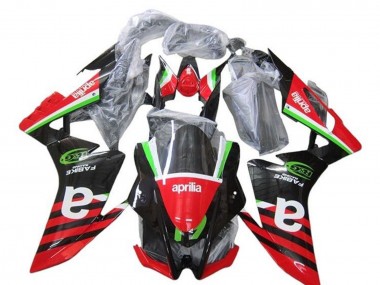 Erschwingliche Aprilia RSV4 1000 Motorrad Verkleidung 2009-2015 - Rot Grun Schwarz Streifen
