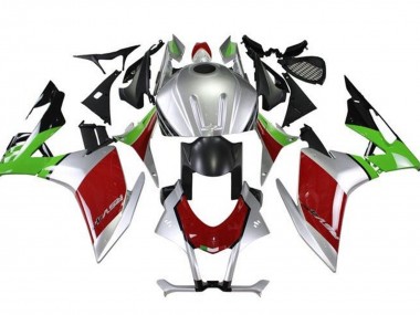 Erschwingliche Aprilia RSV4 1000 Motorrad Verkleidung 2009-2015 - Silber Schwarz Rot Grun