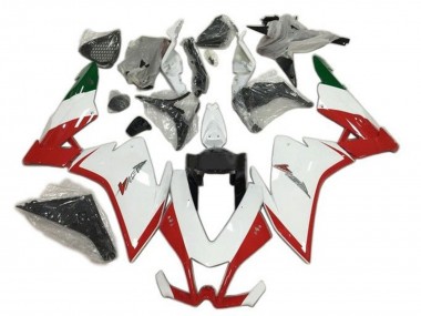 Erschwingliche Aprilia RSV4 1000 Motorrad Verkleidung 2009-2015 - Rot Weiss Grun