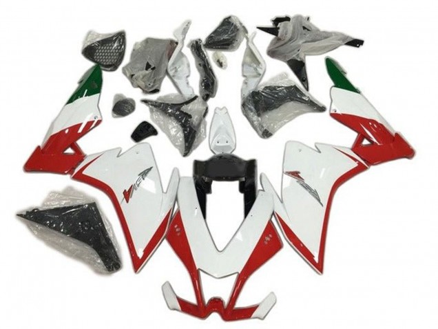 Erschwingliche Aprilia RSV4 1000 Motorrad Verkleidung 2009-2015 - Rot Weiss Grun