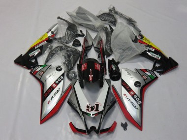 Erschwingliche Aprilia RSV4 1000 Motorrad Verkleidung 2009-2015 - Silber Rot Schwarz Gelb