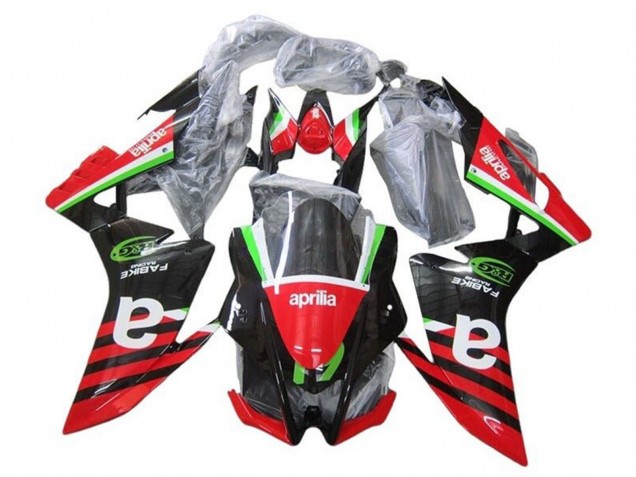 Erschwingliche Aprilia RSV4 1000 Motorrad Verkleidung 2016-2020 - Rot Schwarz Grun Streifen