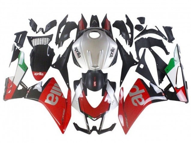 Erschwingliche Aprilia RSV4 1000 Motorrad Verkleidung 2016-2020 - Rot Silber Schwarz Grun