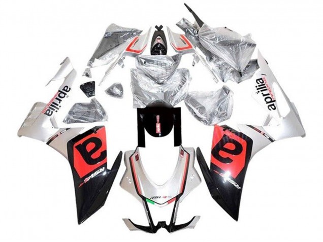Erschwingliche Aprilia RSV4 1000 Motorrad Verkleidung 2016-2020 - Silber Schwarz Rot