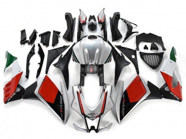 Erschwingliche Aprilia RSV4 1000 Motorrad Verkleidung 2016-2020 - Silber Rot Schwarz Grun