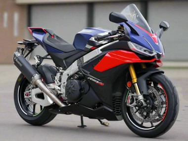 Erschwingliche Aprilia RSV4 1100 Motorrad Verkleidung 2021-2024 - Matt Blau Glanzendes Rot Schwarz
