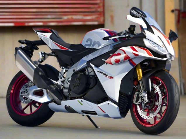 Erschwingliche Aprilia RSV4 1100 Motorrad Verkleidung 2021-2024 - Weiss Rot Blau