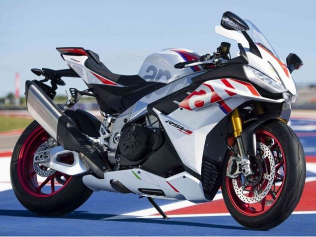 Erschwingliche Aprilia RSV4 1100 Motorrad Verkleidung 2021-2024 - Weiss Rot Blau