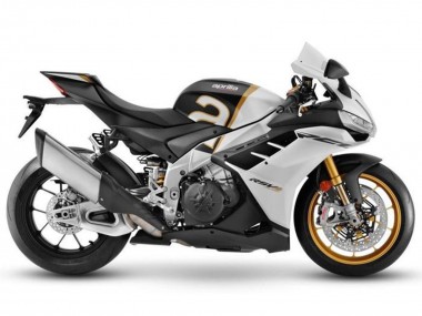 Erschwingliche Aprilia RSV4 1100 Motorrad Verkleidung 2021-2024 - Matt Weiss Schwarz Gold