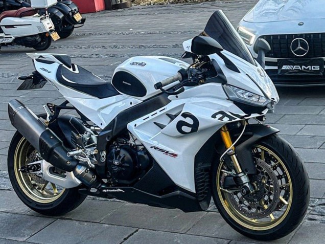 Erschwingliche Aprilia RSV4 1100 Motorrad Verkleidung 2021-2024 - Weiss Schwarz