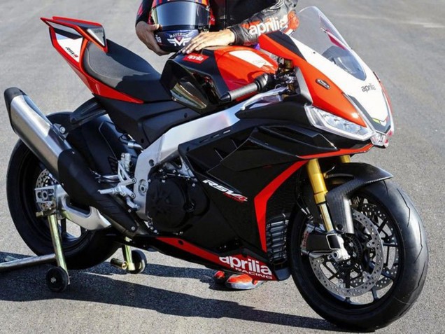 Erschwingliche Aprilia RSV4 1100 Motorrad Verkleidung 2021-2024 - Schwarz Rot Weiss