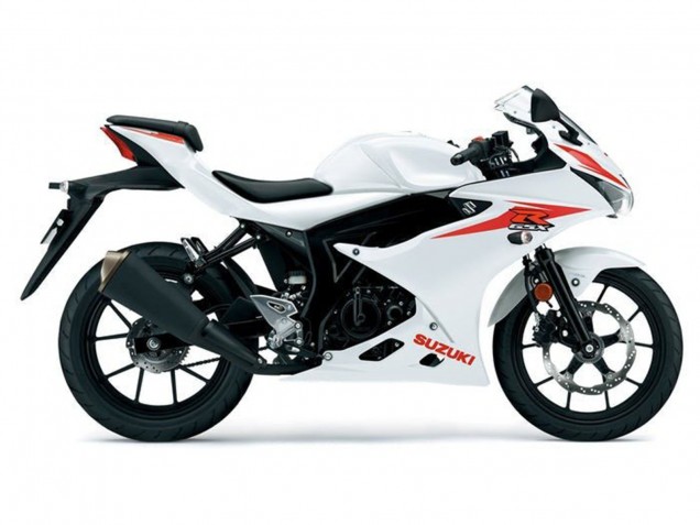 Erschwingliche Suzuki GSXR125 Motorrad Verkleidung 2017-2025 - Weiss Rot