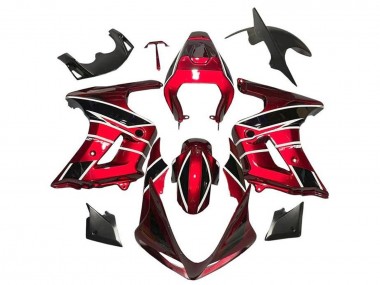 Erschwingliche Suzuki SV650 Motorrad Verkleidung 2003-2013 - Rot Schwarz Weiss Streifen