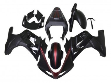 Erschwingliche Suzuki SV650 Motorrad Verkleidung 2003-2013 - Matt Schwarz Rot Glanzendes Schwarz