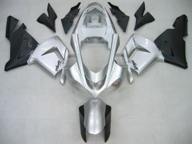 Erschwingliche Kawasaki ZX10R Motorrad Verkleidung 2004-2005 - Glanzendes Silber Matt Schwarz